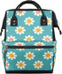 Hsnar Lovely Daisy Waterproof Diaper Bag Backpack Large Capacity Baby Bag with Stroller
