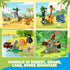 23 Set 2-in-1 2 4 6+ HOGOKIDS Animals Valentines Party Favors for Kids Building - Zoo Scene Board Game with Play Mat