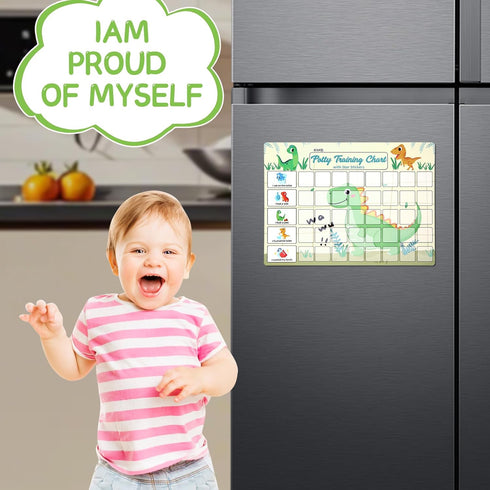 khlerox 40 Potty Training Chart for Toddlers with Reusable Magnetic Star Stickers, Interactive Reward Chart for Toilet