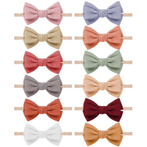 Baby Girl Headbands and Bows, Newborn Infant Toddler Nylon Elastic Hair Accessories
