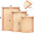 Montessori Wooden Trays with Handles - 3 Pack Small, Medium, Big Quality Wood Trays for Kids Activities, Toy Storage