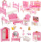 SwankyStyle 36Pcs Dollhouse Furniture Sets,Miniature 1:12 Scale Doll House Accessories and Furniture with