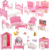 SwankyStyle 36Pcs Dollhouse Furniture Sets,Miniature 1:12 Scale Doll House Accessories and Furniture with