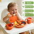 Cozy Rock Set, Set 2-in-1 Silicone Baby Feeding Carrot Design BLW Toddler Feeding with Suction Plate & Bowl, Bib, Fork