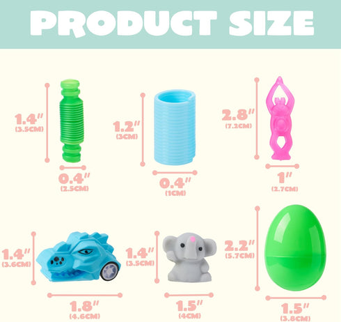 144 JOYIN PCS Prefilled Easter Eggs with Assorted Toys for Easter Egg Hunt, Party Favors, Basket Stuffers, Classroom