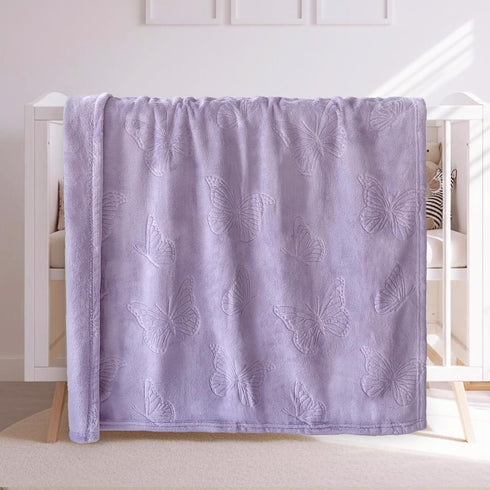 30x40 Inch, BORITAR Baby Blanket with Butterfly Design for Girls Ultra Soft Fleece Warm and Lightweight Blankets