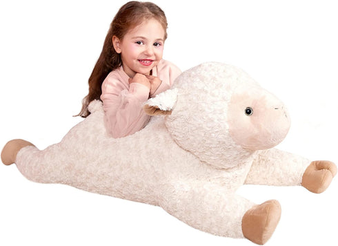 IKASA 30" Large Sheep Stuffed Animal Plush Toy, Giant Lamb Cute Jumbo Soft Fluffy Plushie, Gifts for Kids (Sheep)