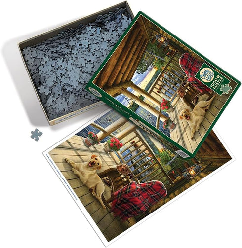 Cobble Hill 1000 Piece Puzzle - Cabin Porch - Sample Poster Included