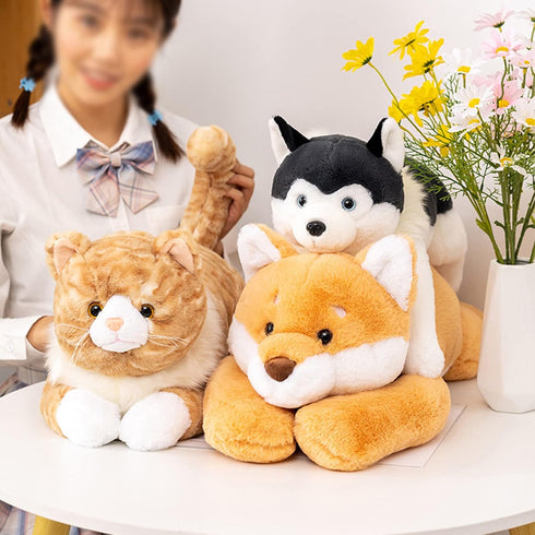 Litence 3.9 lbs 21 inch Cat Weighted Stuffed Animals, Weighted Cat Plush Toy Realistic Cat Weighted Plush Animals