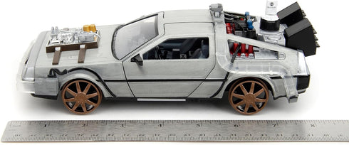 Back to The Future Part III 1:24 Time Machine Rail Wheels - Die-Cast Car for Kids and Adults