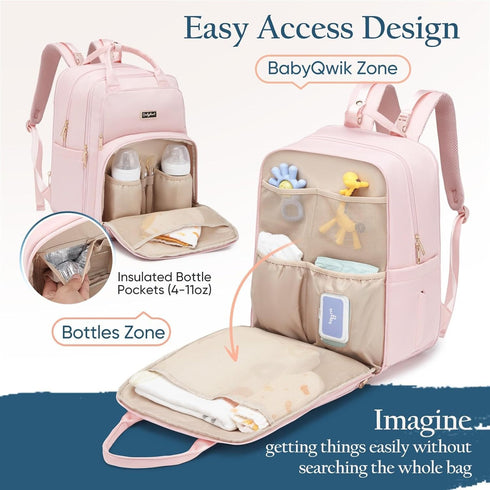Backpack 2 30L-38L) Backpack Qualyphant Extra Large Diaper Bag - Diaper Bag for Kids Twins (Expandable - Cute Travel