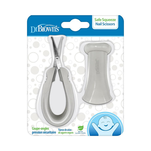 100% Dr. Brown's Safe Squeeze Nail Scissors with Rounded Blade Tip and Silicone Handle for Infant & Baby