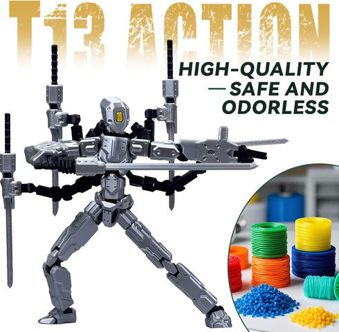 PkghoKids 8 inch T13 Set,T 13 T-13,Desktop (Assembly Completed) Action Figure Action Figure Multi-Articular Mobile