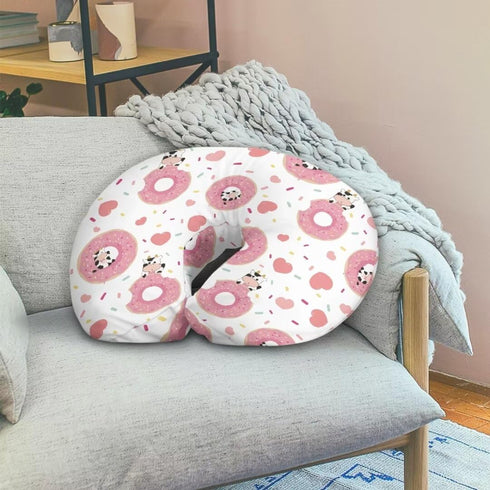 Breastfeeding Pillow Cover Boys Girls, Cute Donut Cow Love Baby Nursing Pillow Case for Newborn, Soft Fabric Fits Snug
