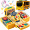 HONGTUO School Bus Toy with Sound and Light, Simulation Steering Wheel Gear Toy for Toddlers
