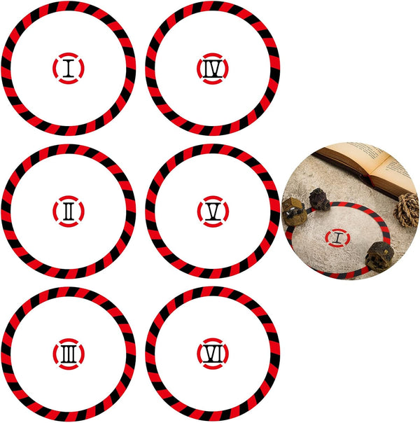 6 Pcs Objective Point Markers Round PVC Objective Marker Gaming Accessory, Miniature Not Included