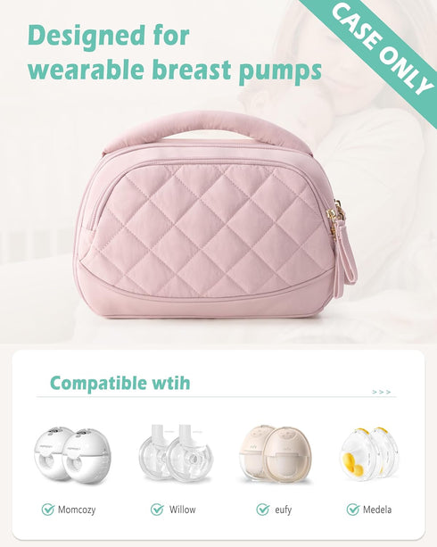 Momcozy, Wearable Breast Pump Bag Compatible with Medela and Eufy Pumps, Portable Pumping Bag with Handle for Work