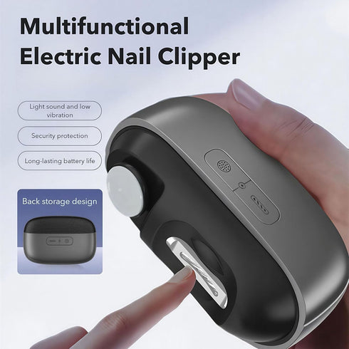generic 3-in-1 Automatic Electric Nail Clipper Smart Electric Nail Clipper with Polishing LED Light and Nail Scraps