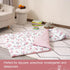 PHF Toddler Nap Mat, Floral Rollup Design with Removable Pillow & Minky Fleece Blanket, 50"x20"x2" for Kids