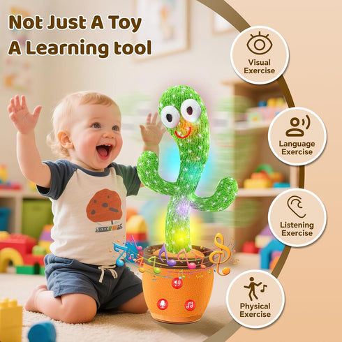 1 0-6 6-12 SANJOIN Cactus Baby Toy Talking Dancing Singing Adjustable Volume, Baby Girl for Year Old, Infant Toys