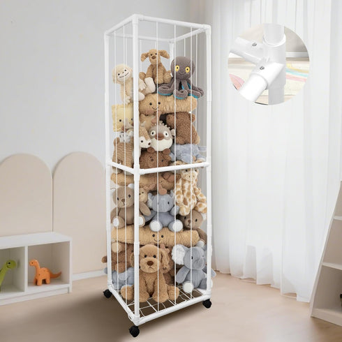 BETBEM Stuffed Animal Storage Zoo with Wheels, 65" Tall Large Stuff Animals Plushies