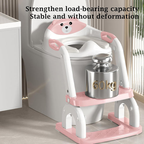 WAAYAA 2 1 in Potty Training Seat with Ladder for Toddler, Upgraded Adjustable Height Potty Training Toilet Splash