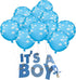 Gejoy 36 Pieces Blue Cloud Latex Balloons, 12 Inch Matte Light Blue and White Print Decoration for Baby Shower Birthday