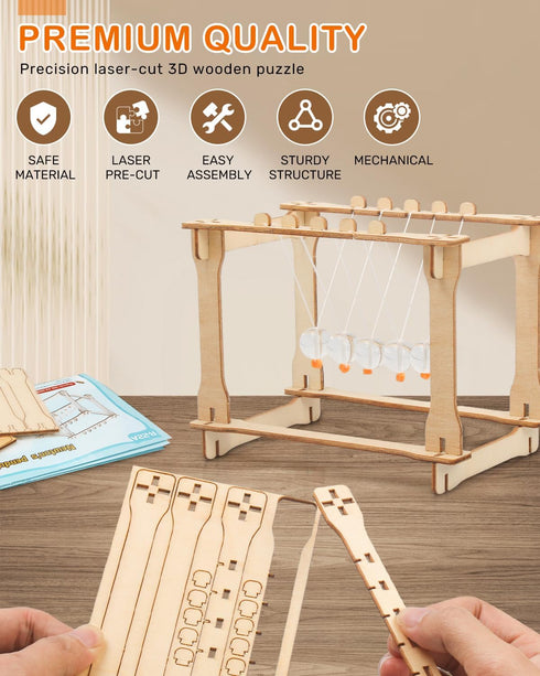 Poraxy 5 Set STEM Science Kits for Kids Age 8-12, Wooden Building Projects, 3D Puzzles, Experiment Crafts