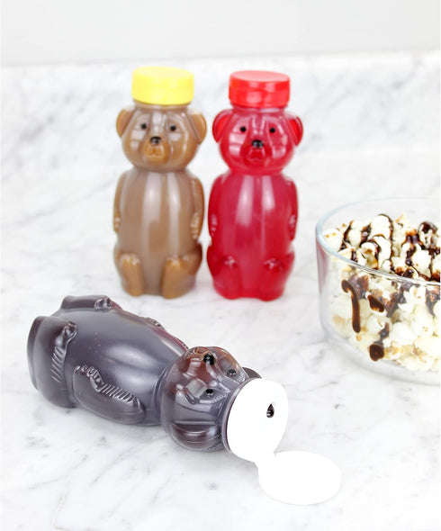 Cornucopia Brands Honey Bear Straw Cups, 3-Pack, 8-Ounce Therapy Sippy Bottles with Flexible Straws
