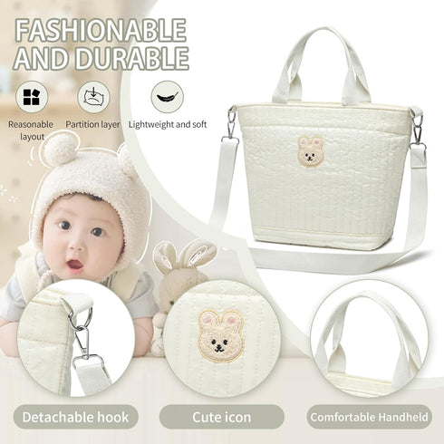 Fwkekye 2 Small Diaper Bag Tote, Crossbody Diaper Bag Mini Purse with Pockets, Travel Baby Bag for boys & Girls