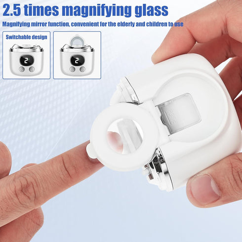 PHWRECZ Trimmer 3 2 .5X Trimmer Electric Nail Clippers, Automatic Nail with Speed Adjustment Magnifying Glass USB