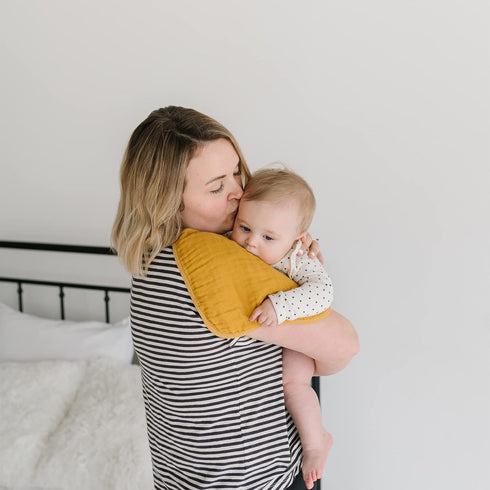 Natemia Premium Muslin Baby Washcloths - Ultra Soft Rayon from Bamboo, 5 Piece Set, 6 Layer Baby Girl & Boy Washcloths