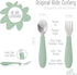 Elk and Friends Kids Silverware, Silicone Handle Flatware, Safe Toddler Utensils, Baby Spoons and Forks, Stainless