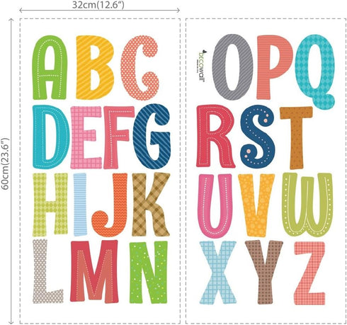 DECOWALL DS8-1701A Uppercase Alphabet ABC Letter Kids Wall Stickers - Peel and Stick Removable Wall Decals