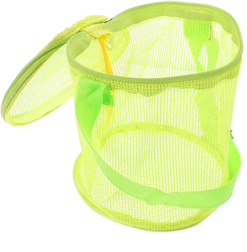 Beach Storage Bag for Kids - Mesh Beach Tote Organizer for Summer Bags, Toy Bucket, and Sand Toy Bag in Green