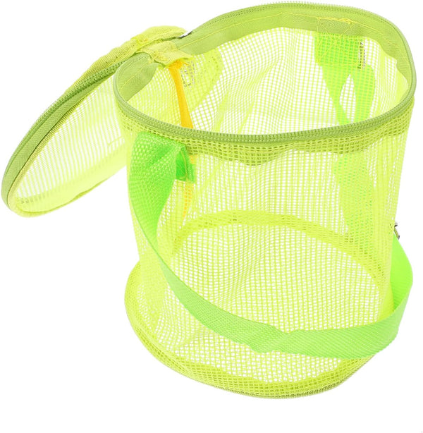 Beach Storage Bag for Kids - Mesh Beach Tote Organizer for Summer Bags, Toy Bucket, and Sand Toy Bag in Green