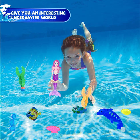 24 3-12 Set Summer Pcs Diving Pool Toys for Kids Ages with Storage Bag,Pool Games Swim Water Sinking Toys
