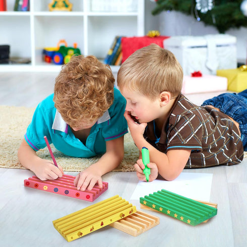 Set 8 Noamus of Wooden Domino Racks, Premium Natural Domino Trays, Solid Domino Tiles Holders Organizer for Mexican
