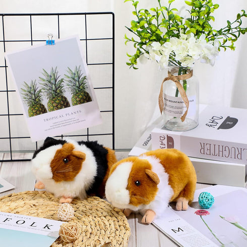 2 Pieces 8 Inch Cute Guinea Pig Plush Toys, Realistic Stuffed Animals for Boys Girls Themed Party Supplies