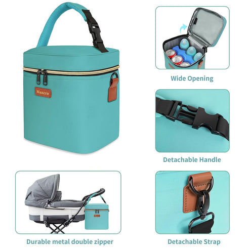 Pack, 6 9 Breastmilk Cooler Bag with Ice Mancro Insulated Baby Bottle Tote Bag Fits up to Bottles of up to Ounces, Baby