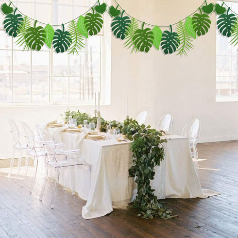Tropical Leaf Banner, Hawaii Luau Party Leaves Garland, Summer Beach Theme Wedding Birthday Party Decor (2)