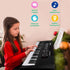 M SANMERSEN Kids Music Piano Keyboard, 61 Keys with Microphone, Portable Teaching Toy for Ages 3-12, Black