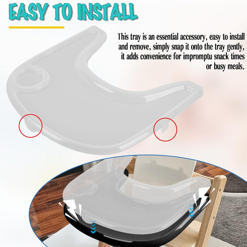 High Chair Tray Cover Compatible with Stokke Tripp Trapp Chair with Cup Holder - Smooth Surface and Strong Suction