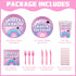 likuyve 168pcs Set 24 Dollhouse Birthday Party Decorations for kids Party Supplies Includes Plates, Napkins, Cups