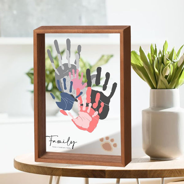 PUDEKO Family Handprint Kit for 5,DIY Craft Family Memories Keepsake Art Baby Newborn