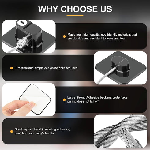 Fridge Lock, 2PCS Upgraded Refrigerator Lock for Freezer, Cabinets, Durable ABS with Adhesive Backing, Easy Install