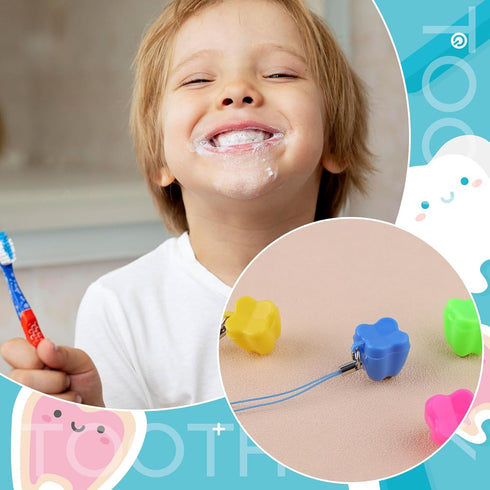 Haomian 200-Piece Tooth Saver Necklaces Tooth Necklace Little Box for Lost Teeth Milk Teeth Storage Cases for Lost