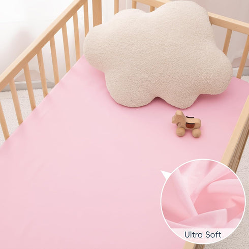 3 Pack 28x52 Inches PHF Soft Rose Floral Crib Sheets Fitted, Silky Comfy Breathable Baby Sheets for Boys Girls, Fits