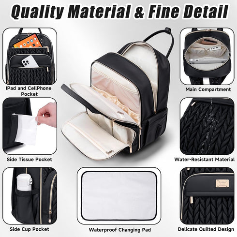 Tealari Backpack,Stylish Backpacks Diaper Bag Baby Diaper Bag,Waterproof Travel Diaper Baby Bags with Changing