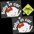 Baby in Car Sticker Decal by CM Wealth 2Packs - Cute Baby on Board Sign for Car Safety (Girl2)